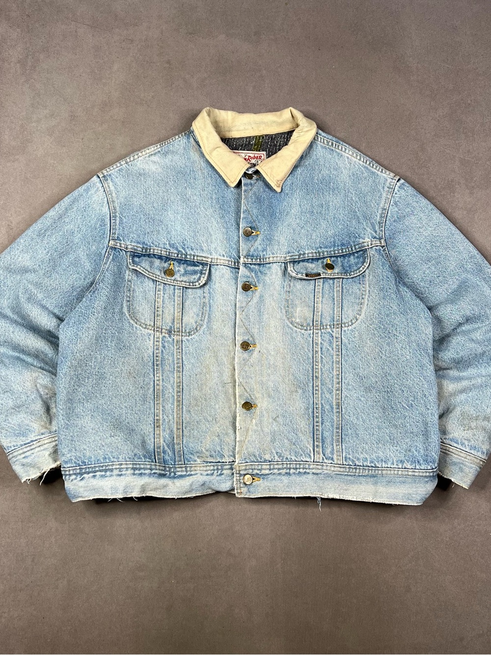 Lee  Stormrider Light Blue Denim Jacket with Cream Collar